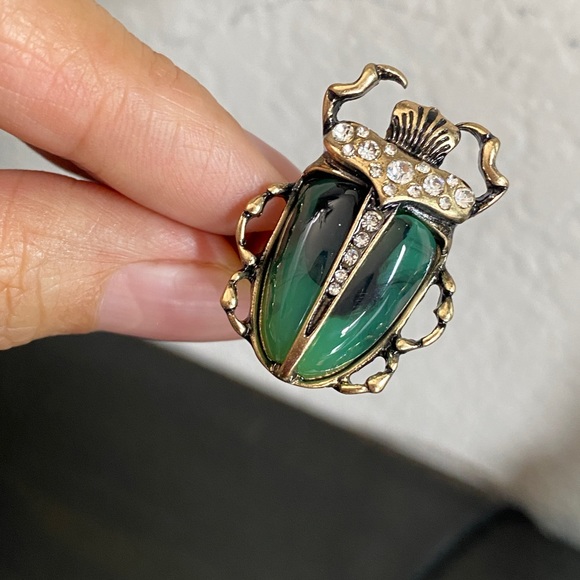 Vintage beetle Scarab bug Beetle open adjustable Ring - Picture 3 of 8